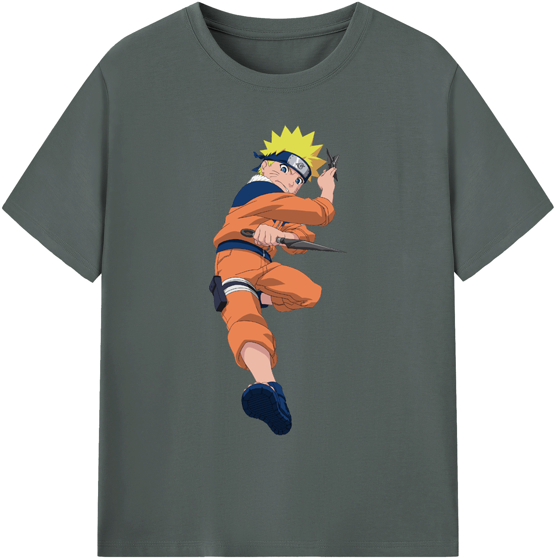 （画像用） NARUTO -ナルト- うずまき ナルト Uzumaki Naruto 綿100％ メンズ半袖Tシャツ｜肌触りやわらか＆通気性